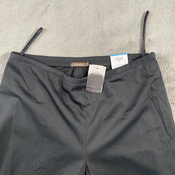 J.McLaughlin Black Ankle Length Cotton‎ Blend Pants Womens 0 Office Career New - Picture 2 of 16